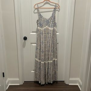 Light blue & pink floral maxi
